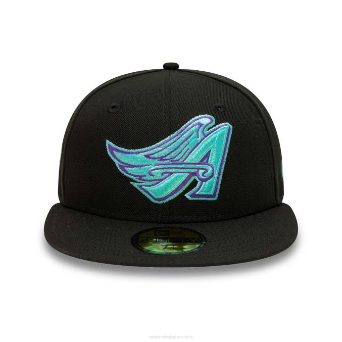 New Era anahiem angels zwart en blauw getinte 59fifty getailleerde pet BT24884