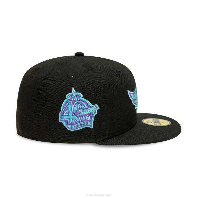 New Era anahiem angels zwart en blauw getinte 59fifty getailleerde pet BT24884