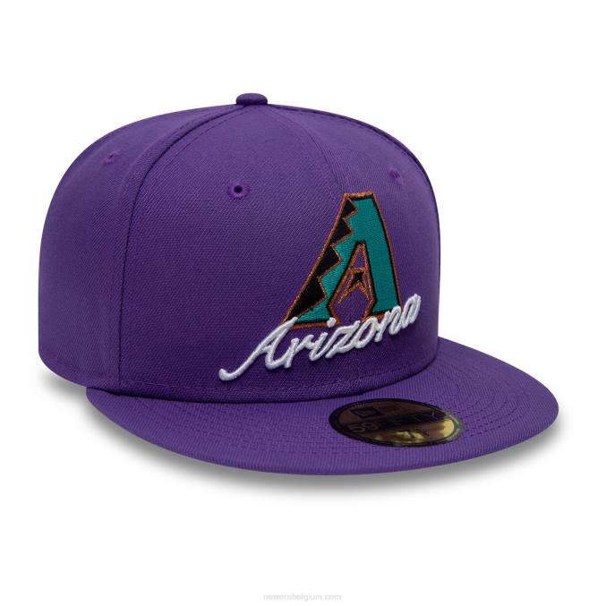 New Era arizona diamondbacks dubbele logo paarse 59fifty pet BT24629