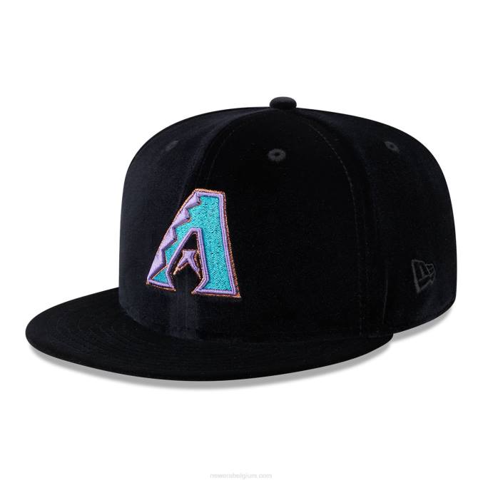 New Era arizona diamondbacks fluwelen zwarte 59fifty getailleerde pet BT24872