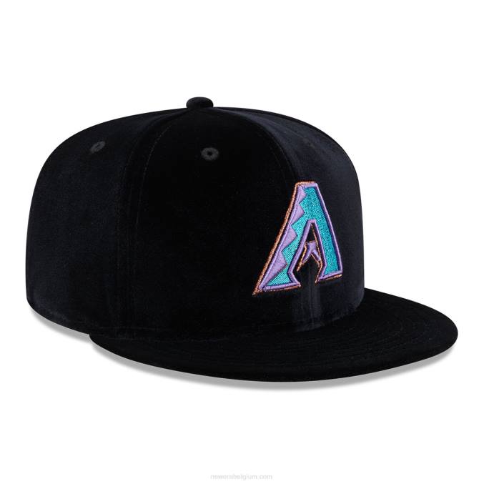 New Era arizona diamondbacks fluwelen zwarte 59fifty getailleerde pet BT24872