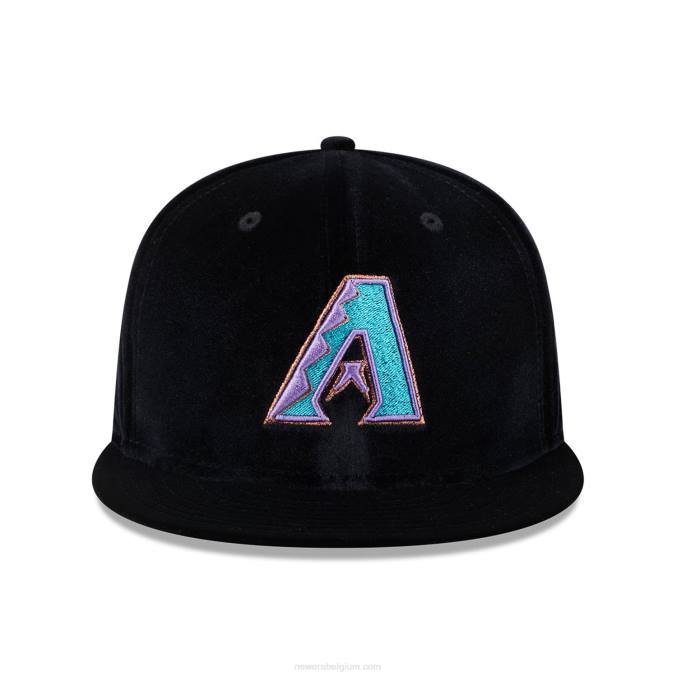 New Era arizona diamondbacks fluwelen zwarte 59fifty getailleerde pet BT24872