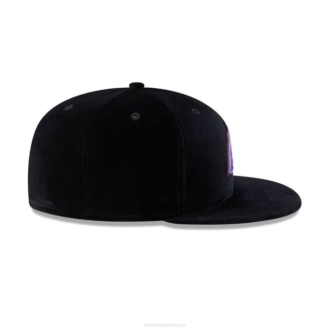 New Era arizona diamondbacks fluwelen zwarte 59fifty getailleerde pet BT24872