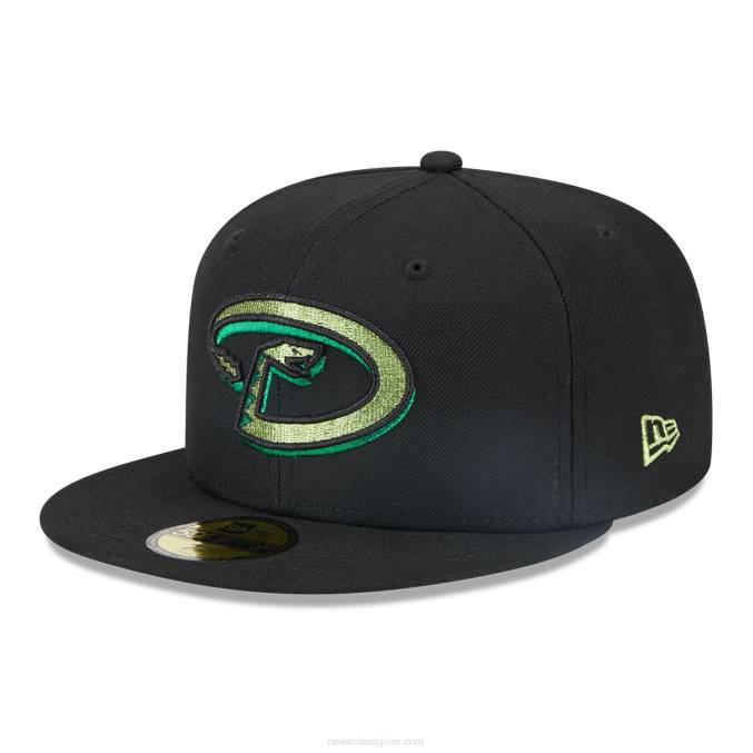 New Era arizona diamondbacks metallic pop zwarte 59fifty getailleerde pet BT2466
