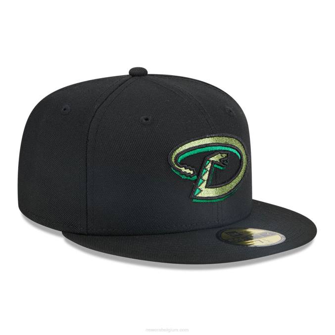 New Era arizona diamondbacks metallic pop zwarte 59fifty getailleerde pet BT2466