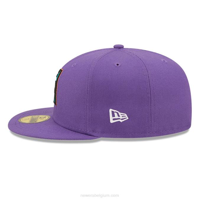 New Era arizona diamondbacks mlb zijsplit paarse 59fifty getailleerde pet BT24605