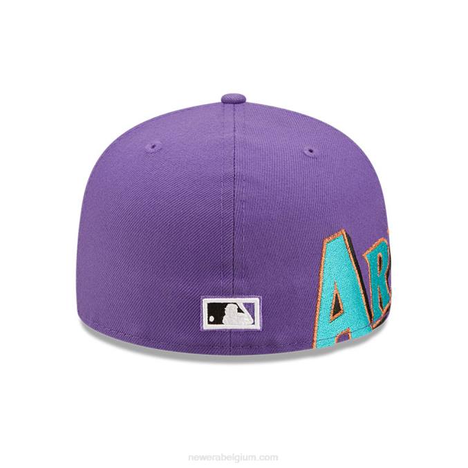 New Era arizona diamondbacks mlb zijsplit paarse 59fifty getailleerde pet BT24605