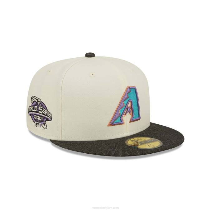 New Era arizona diamondbacks mlb zwart denim chroom wit 59fifty getailleerde pet BT24168