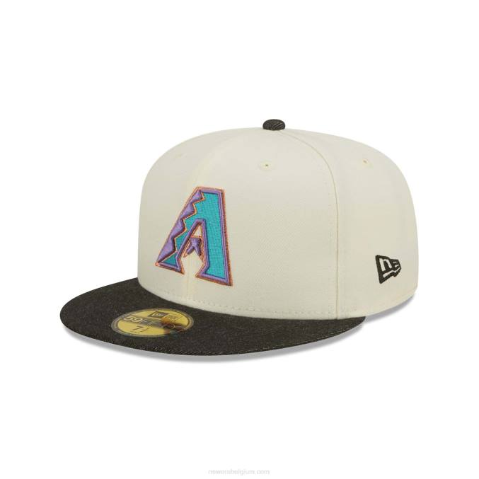 New Era arizona diamondbacks mlb zwart denim chroom wit 59fifty getailleerde pet BT24168