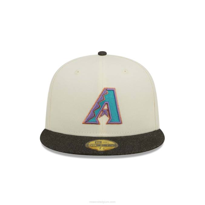New Era arizona diamondbacks mlb zwart denim chroom wit 59fifty getailleerde pet BT24168