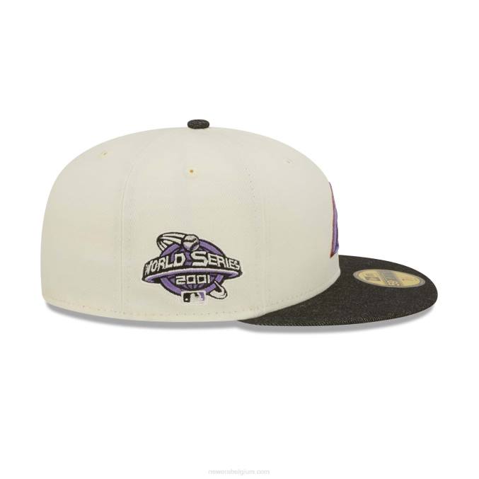 New Era arizona diamondbacks mlb zwart denim chroom wit 59fifty getailleerde pet BT24168