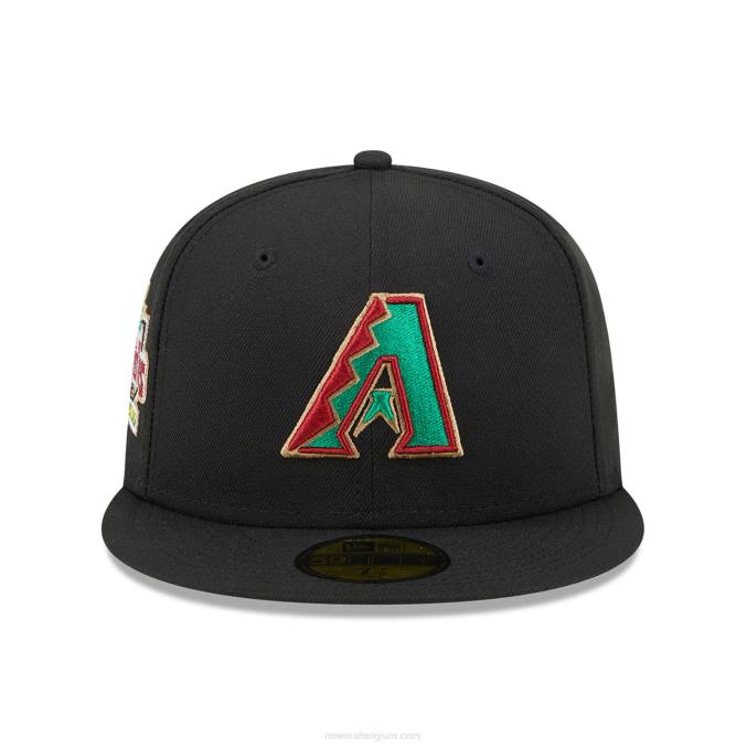 New Era arizona diamondbacks state tartan zwarte 59fifty getailleerde pet BT24454