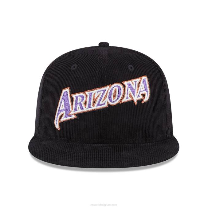 New Era arizona diamondbacks vintage koord zwarte 59fifty getailleerde pet BT24137