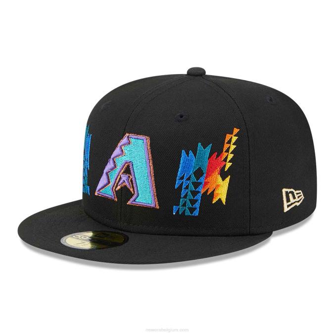 New Era arizona diamondbacks zuidwestelijke zwarte 59fifty getailleerde pet BT241122