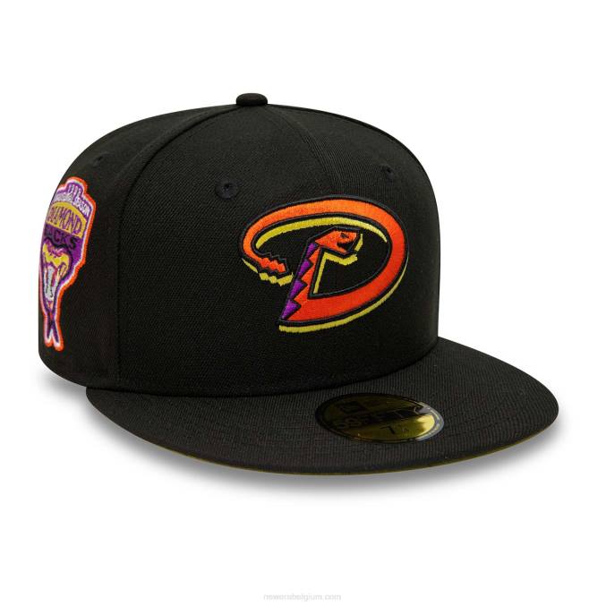 New Era arizona diamondbacks zwarte en gele 59fifty getailleerde pet BT24388