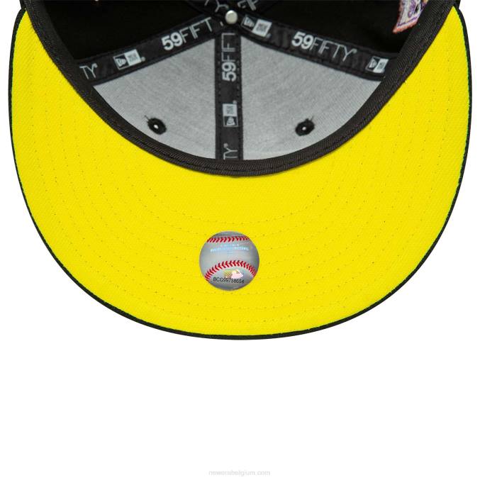 New Era arizona diamondbacks zwarte en gele 59fifty getailleerde pet BT24388