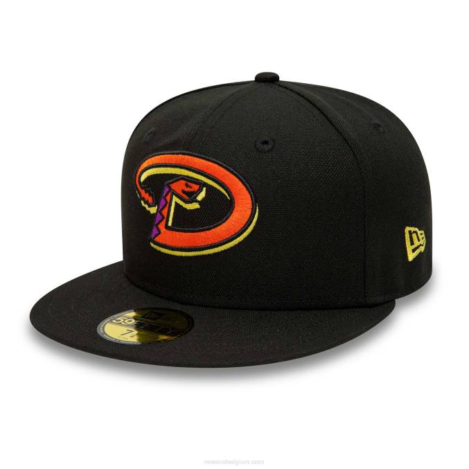 New Era arizona diamondbacks zwarte en gele 59fifty getailleerde pet BT24388