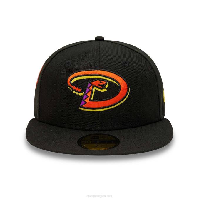New Era arizona diamondbacks zwarte en gele 59fifty getailleerde pet BT24388