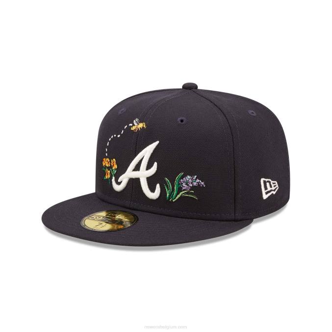 New Era atlanta braves aquarel bloemen marine 59fifty cap BT24715