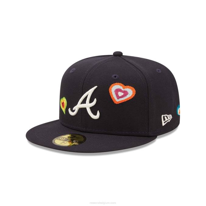 New Era atlanta braves chain stitch hart navy 59fifty fitted cap BT2435