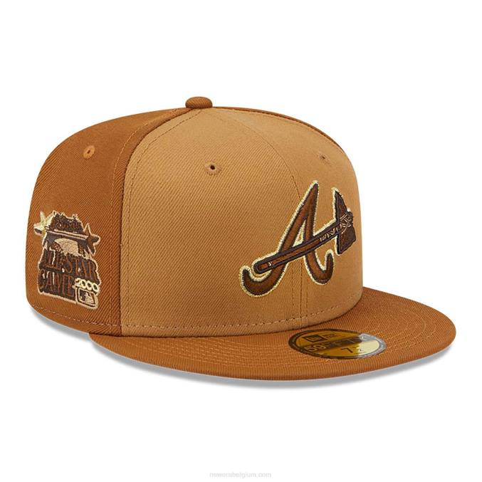 New Era atlanta braves driekleurige bruine 59fifty getailleerde pet BT24445