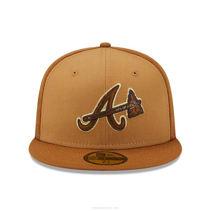 New Era atlanta braves driekleurige bruine 59fifty getailleerde pet BT24445