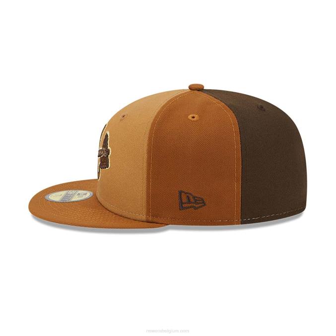 New Era atlanta braves driekleurige bruine 59fifty getailleerde pet BT24445
