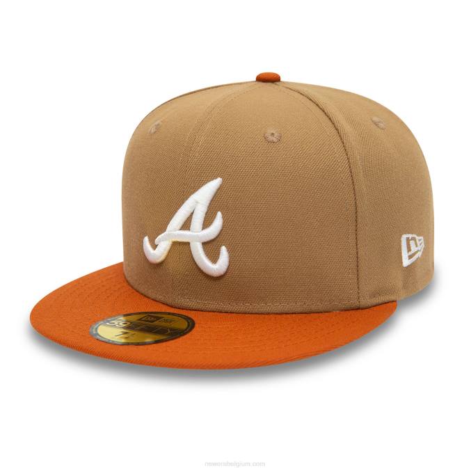New Era atlanta braves fall colors contrast visor brown 59fifty fitted cap BT24697