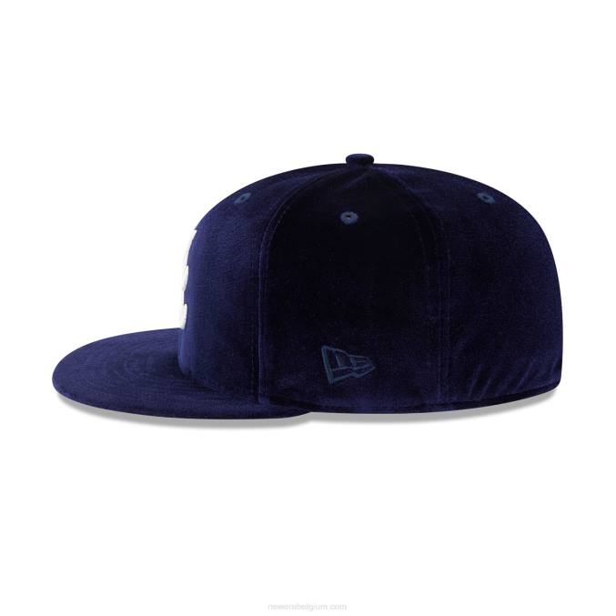 New Era atlanta braves fluwelen marineblauwe 59fifty getailleerde pet BT24752