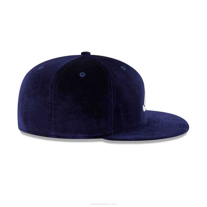 New Era atlanta braves fluwelen marineblauwe 59fifty getailleerde pet BT24752