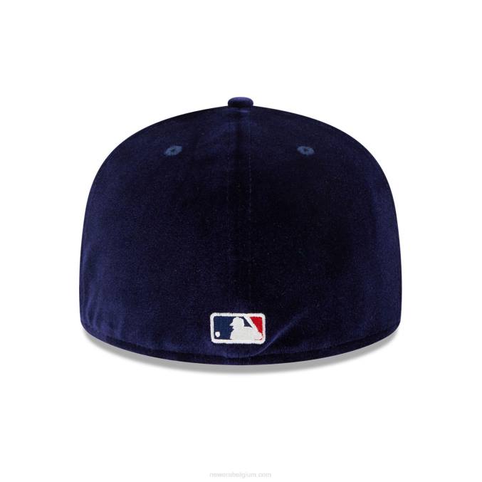 New Era atlanta braves fluwelen marineblauwe 59fifty getailleerde pet BT24752