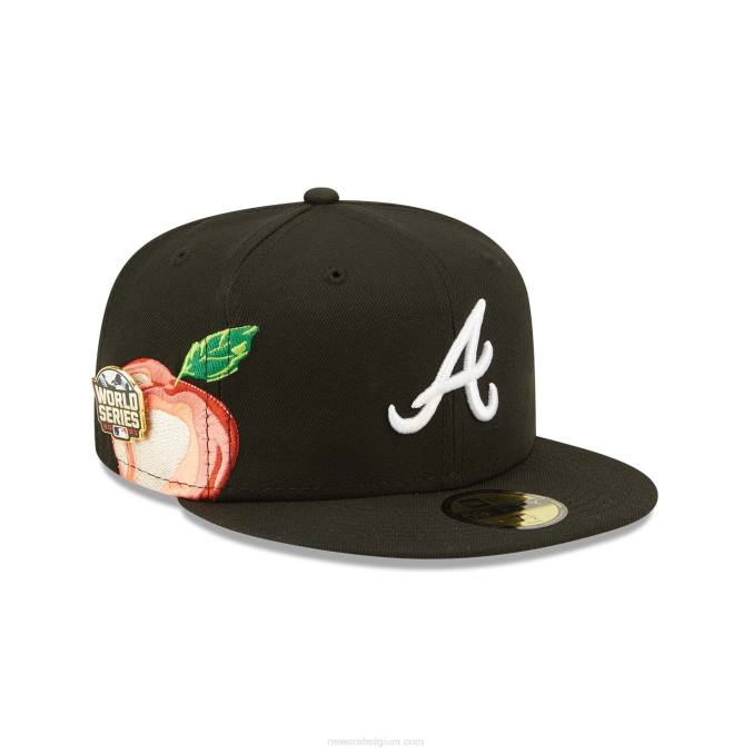 New Era atlanta braves fruit zwarte 59fifty getailleerde pet BT24293