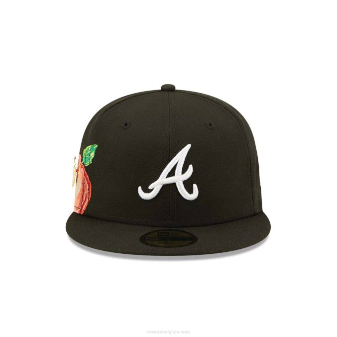 New Era atlanta braves fruit zwarte 59fifty getailleerde pet BT24293