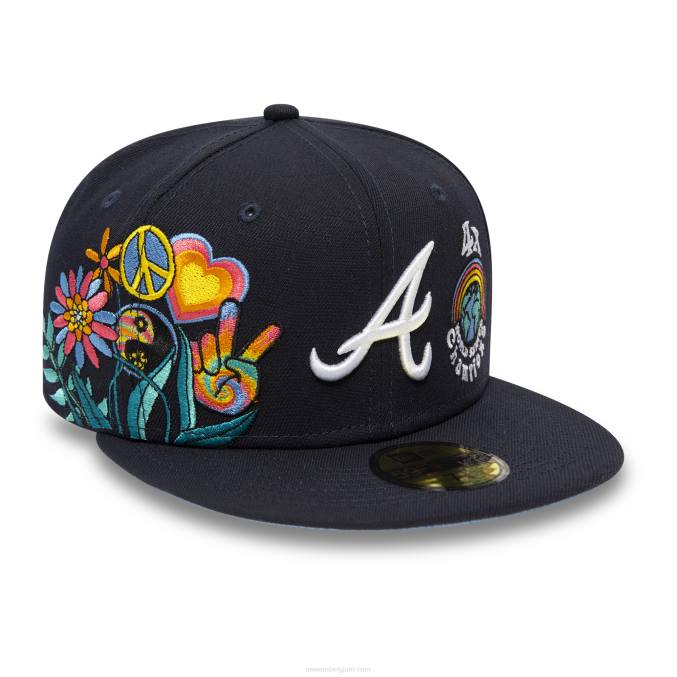 New Era atlanta braves groovy navy 59fifty getailleerde pet BT24171