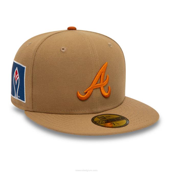 New Era atlanta braves herfstkleuren beige 59fifty getailleerde pet BT24636