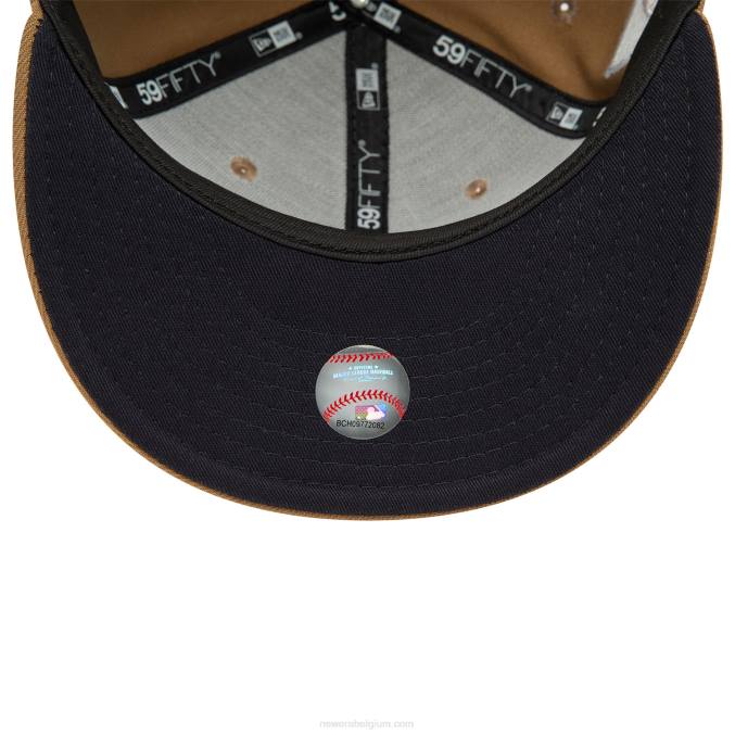 New Era atlanta braves herfstkleuren beige 59fifty getailleerde pet BT24636
