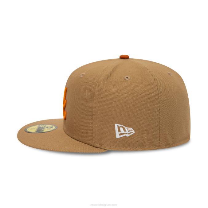 New Era atlanta braves herfstkleuren beige 59fifty getailleerde pet BT24636