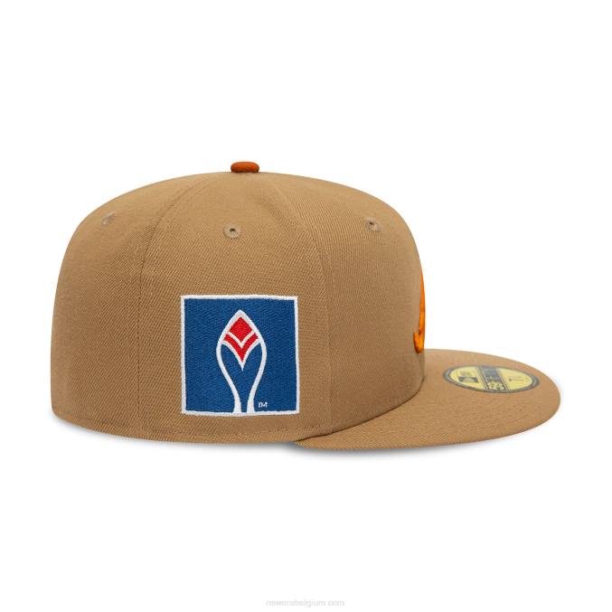 New Era atlanta braves herfstkleuren beige 59fifty getailleerde pet BT24636