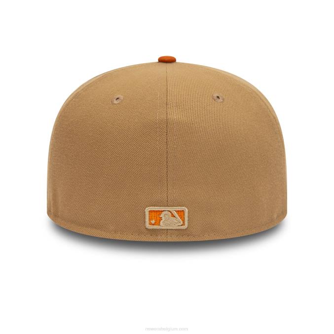 New Era atlanta braves herfstkleuren beige 59fifty getailleerde pet BT24636
