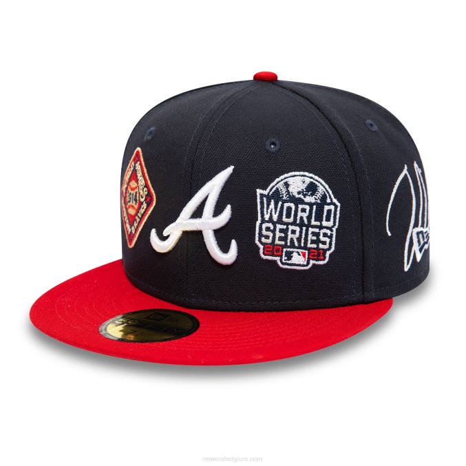 New Era atlanta braves historische champs marineblauwe 59fifty getailleerde pet BT24336