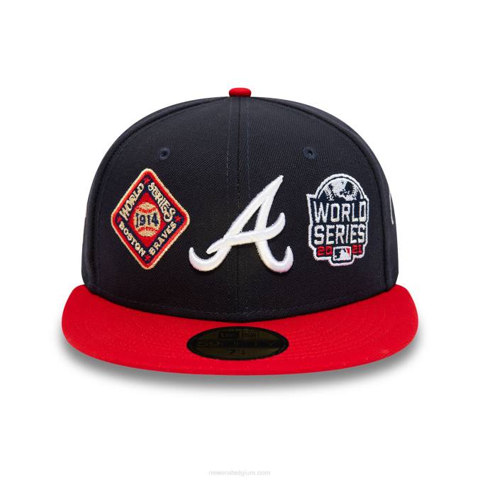 New Era atlanta braves historische champs marineblauwe 59fifty getailleerde pet BT24336