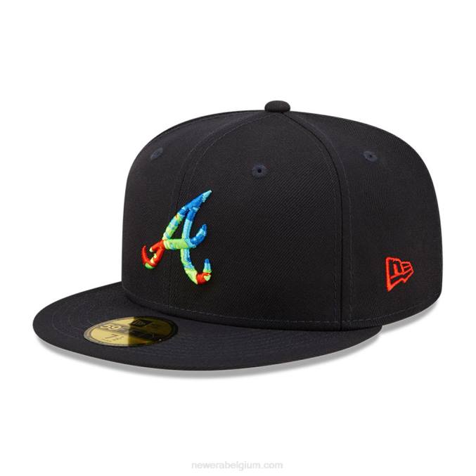 New Era atlanta braves infrarood marineblauwe 59fifty getailleerde pet BT24536