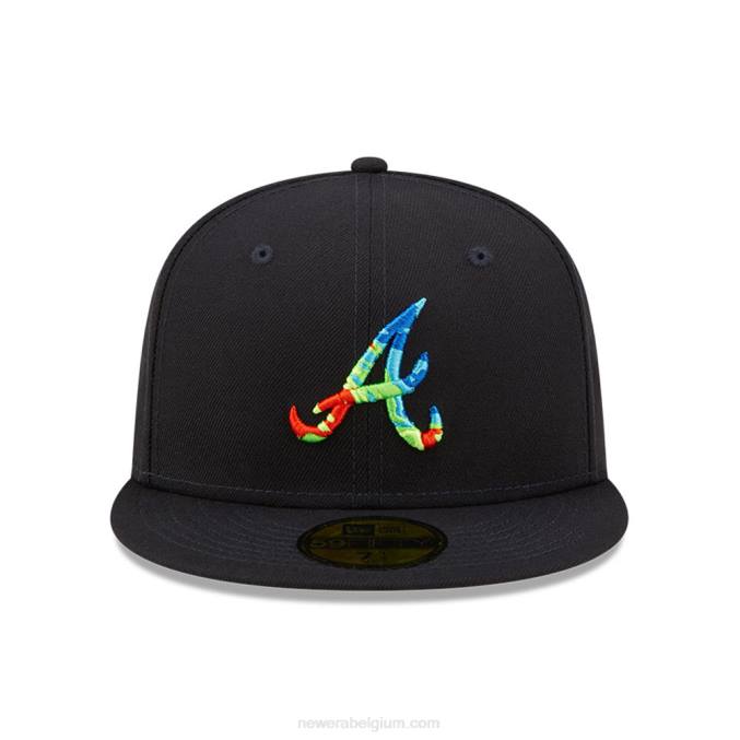 New Era atlanta braves infrarood marineblauwe 59fifty getailleerde pet BT24536