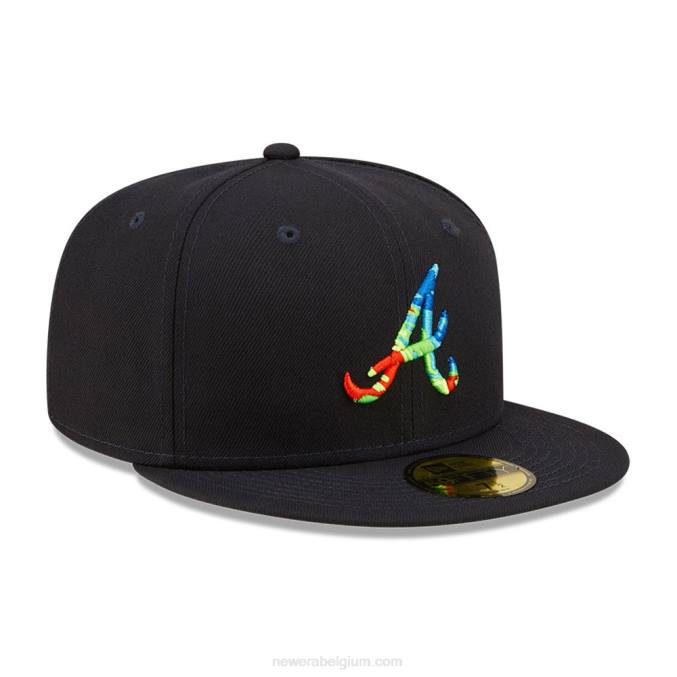 New Era atlanta braves infrarood marineblauwe 59fifty getailleerde pet BT24536