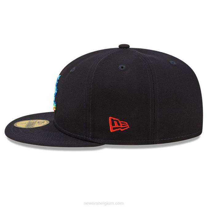 New Era atlanta braves infrarood marineblauwe 59fifty getailleerde pet BT24536