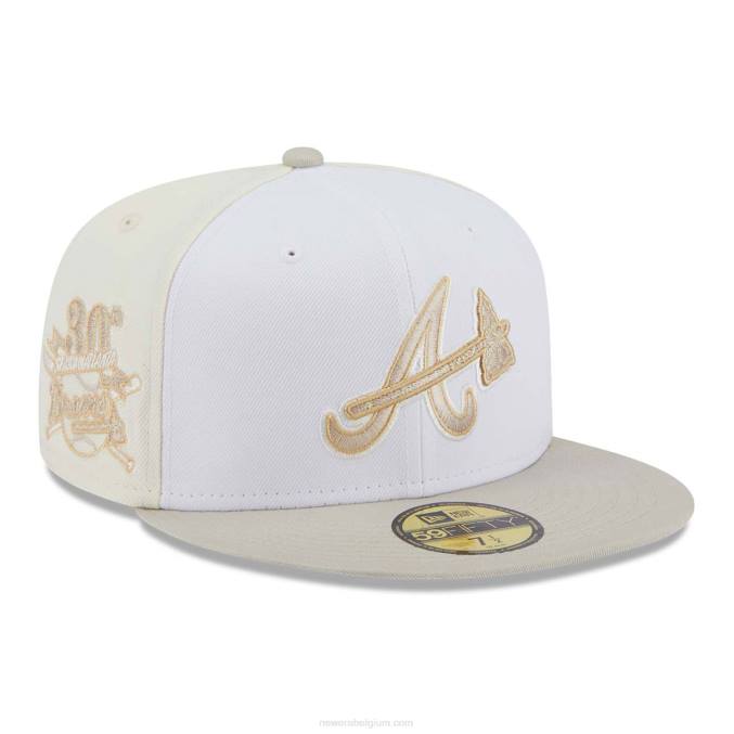 New Era atlanta braves jubileum lichtbeige 59fifty getailleerde pet BT241099
