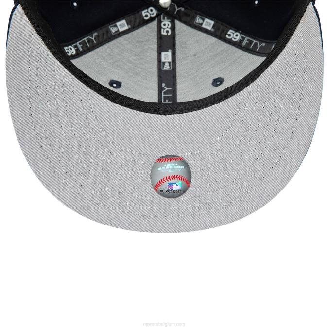 New Era atlanta braves marineblauwe 59fifty pet met dubbel logo BT24198