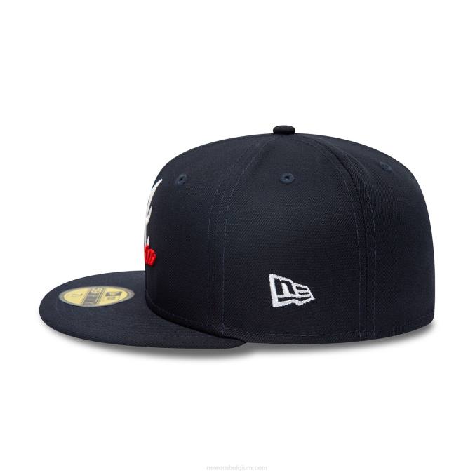New Era atlanta braves marineblauwe 59fifty pet met dubbel logo BT24198