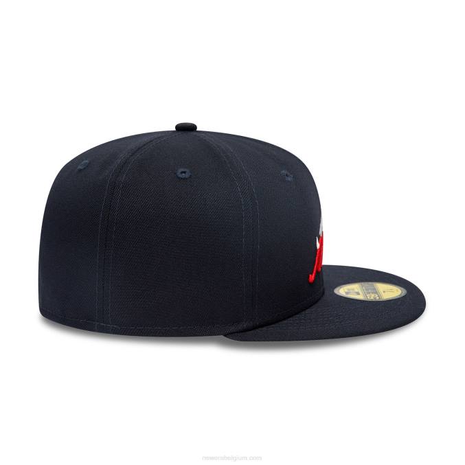 New Era atlanta braves marineblauwe 59fifty pet met dubbel logo BT24198