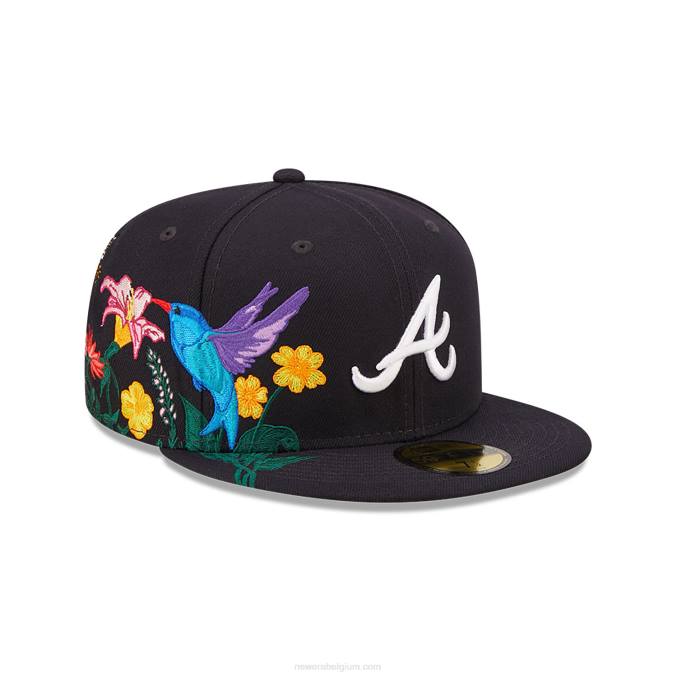 New Era atlanta braves mlb blooming navy 59fifty getailleerde pet BT241006